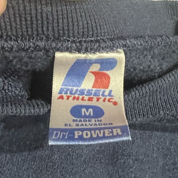 Vintage Russell Athletic Black Blue Sweatshirt Dri-Power Mens Medium 90s Y2K - Picture 5 of 8